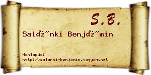 Salánki Benjámin névjegykártya