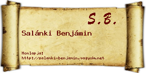 Salánki Benjámin névjegykártya